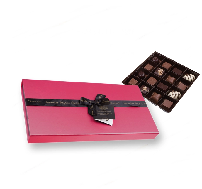 Praline Belgiene Asortate Pink L'Heritage Chocolates 420g 0